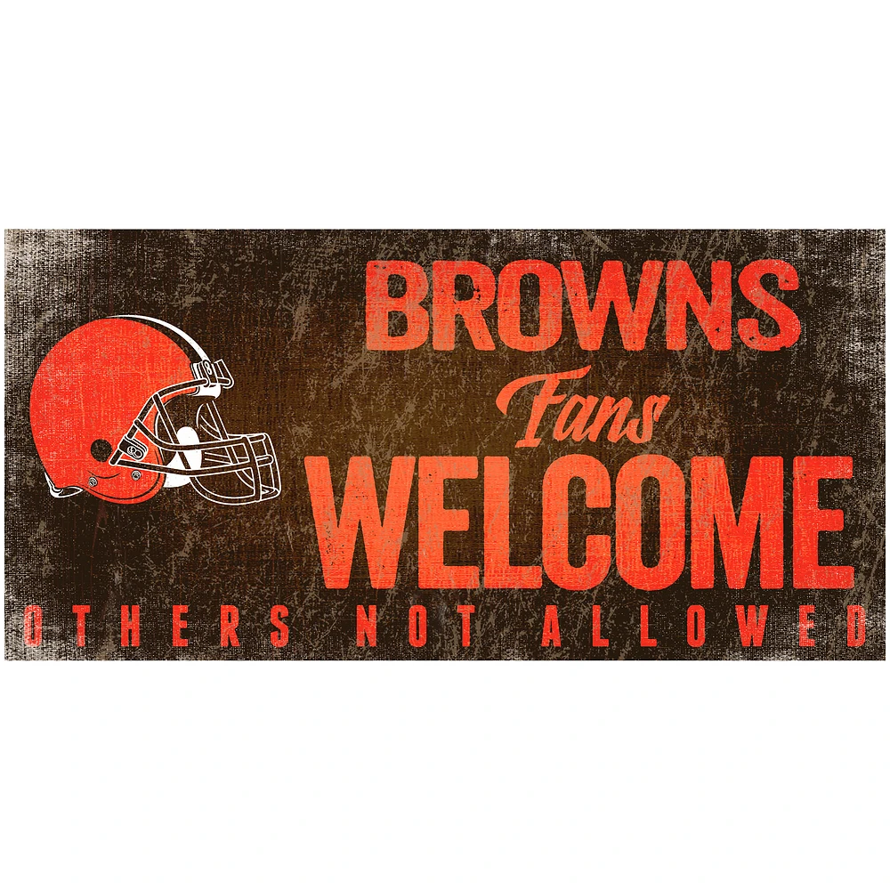Cleveland Browns 6" x 12" Fans Welcome Sign