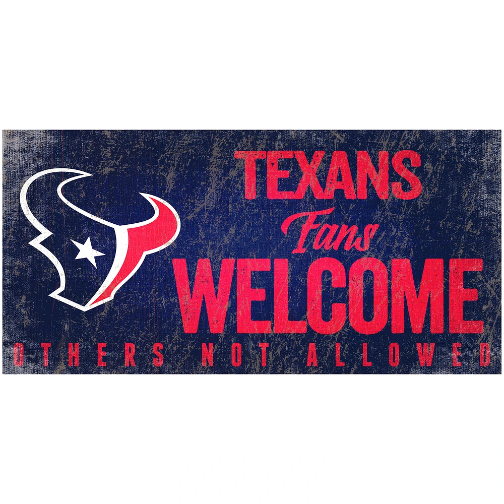 Houston Texans 6" x 12" Fans Welcome Sign