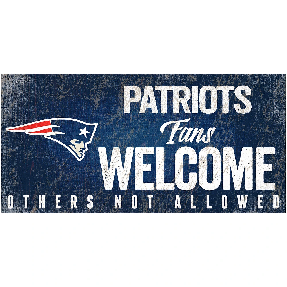 New England Patriots 6" x 12" Fans Welcome Sign
