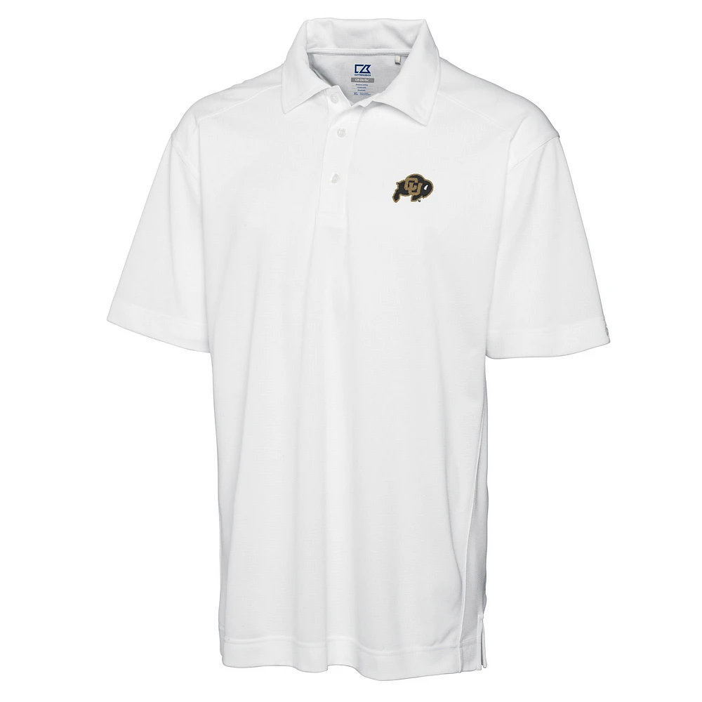 Men's Cutter & Buck White Colorado Buffaloes Big & Tall DryTec Genre Polo