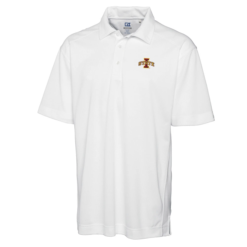 Men's Cutter & Buck White Iowa State Cyclones Big & Tall DryTec Genre Polo