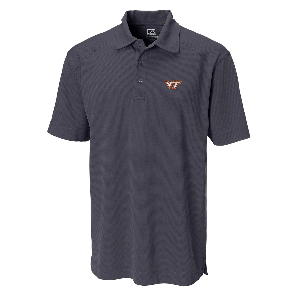 Men's Cutter & Buck Gray Virginia Tech Hokies Big & Tall DryTec Genre Polo