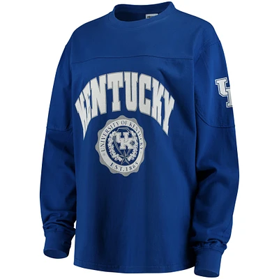 Women's Pressbox Royal Kentucky Wildcats Edith Long Sleeve Oversized Top