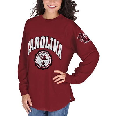 Women's Pressbox Garnet South Carolina Gamecocks Edith Long Sleeve Oversized Top