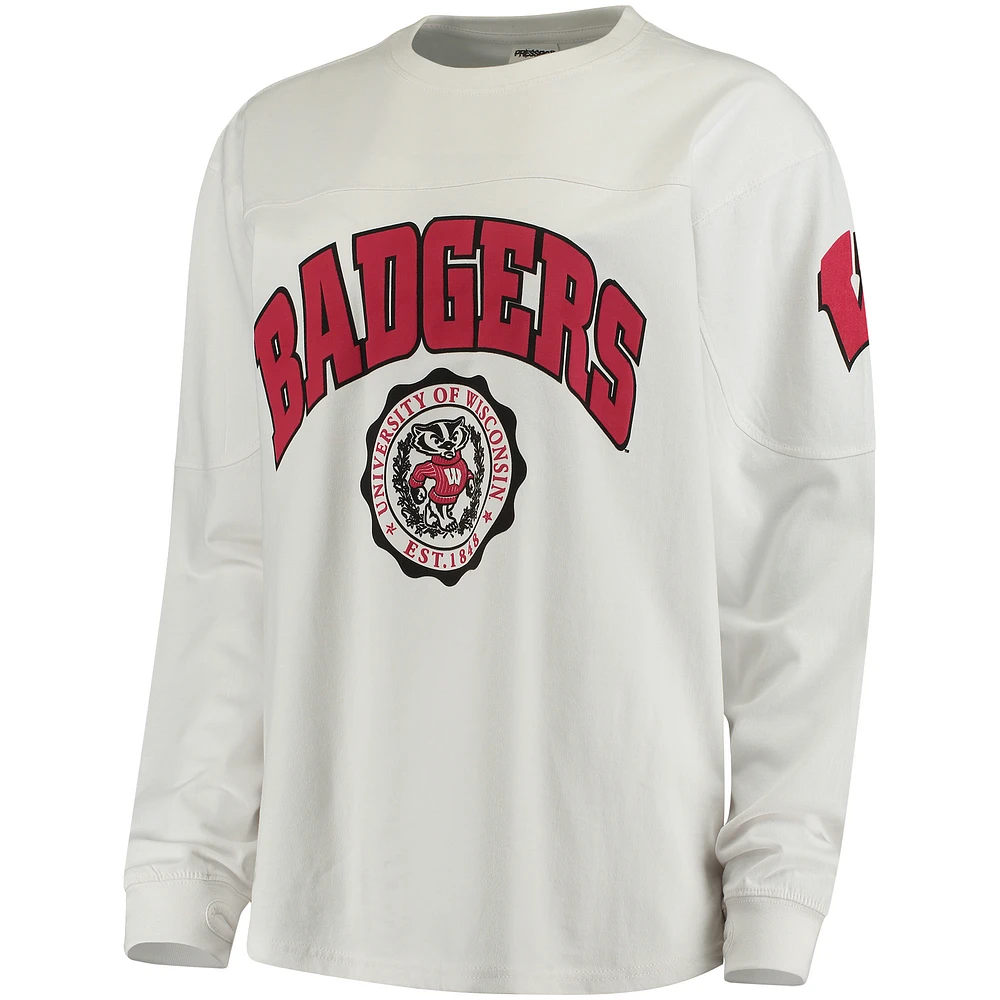 Women's Pressbox Wisconsin Badgers Edith Long Sleeve Oversized Top
