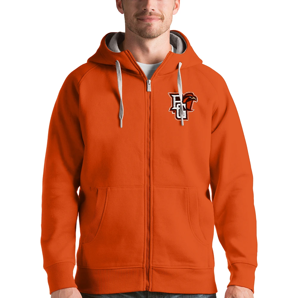Men's Antigua Bowling Green St. Falcons Victory Full-Zip Hoodie