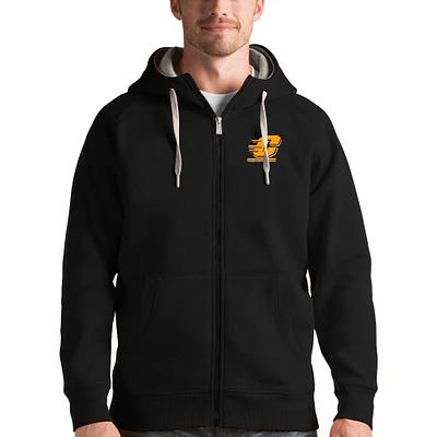 Men's Antigua Black Cent. Michigan Chippewas Victory Full-Zip Hoodie