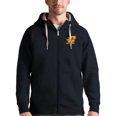 Men's Antigua Charcoal Cent. Michigan Chippewas Victory Full-Zip Hoodie