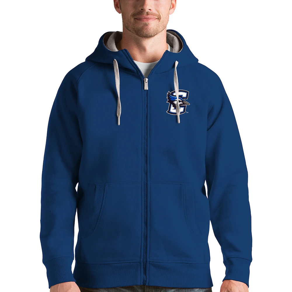 Men's Antigua Royal Creighton Bluejays Victory Full-Zip Hoodie