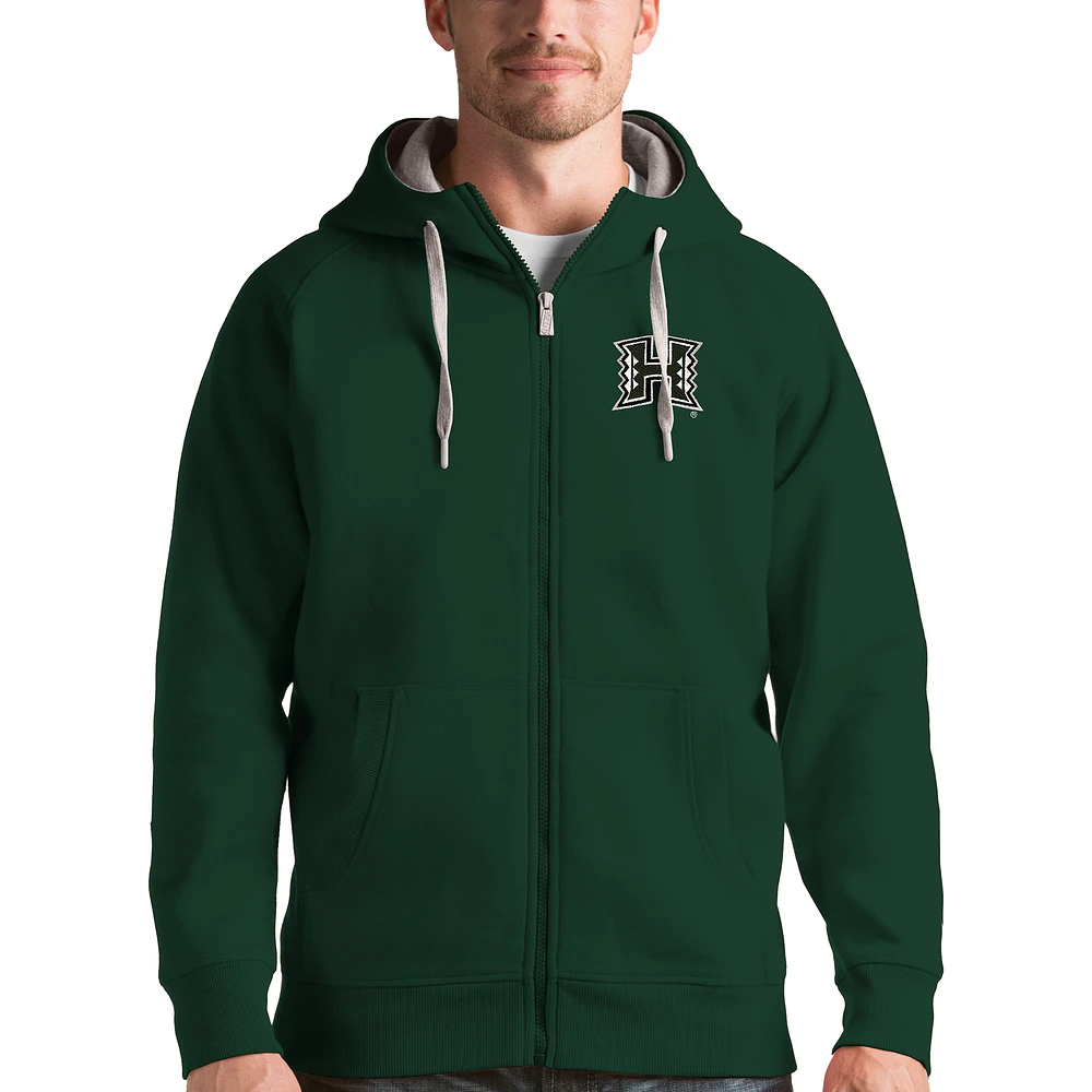 Men's Antigua Hawaii Warriors Victory Full-Zip Hoodie