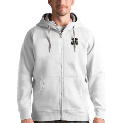 Men's Antigua White Hawaii Warriors Victory Full-Zip Hoodie