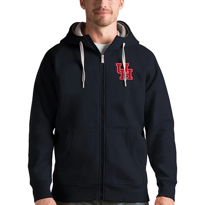 Men's Antigua Charcoal Houston Cougars Victory Full-Zip Hoodie