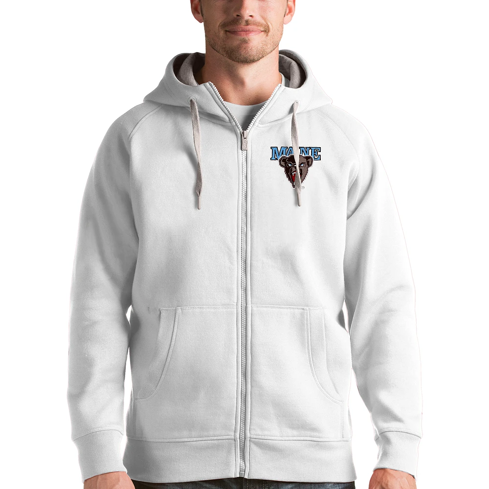 Men's Antigua Maine Black Bears Victory Full-Zip Hoodie