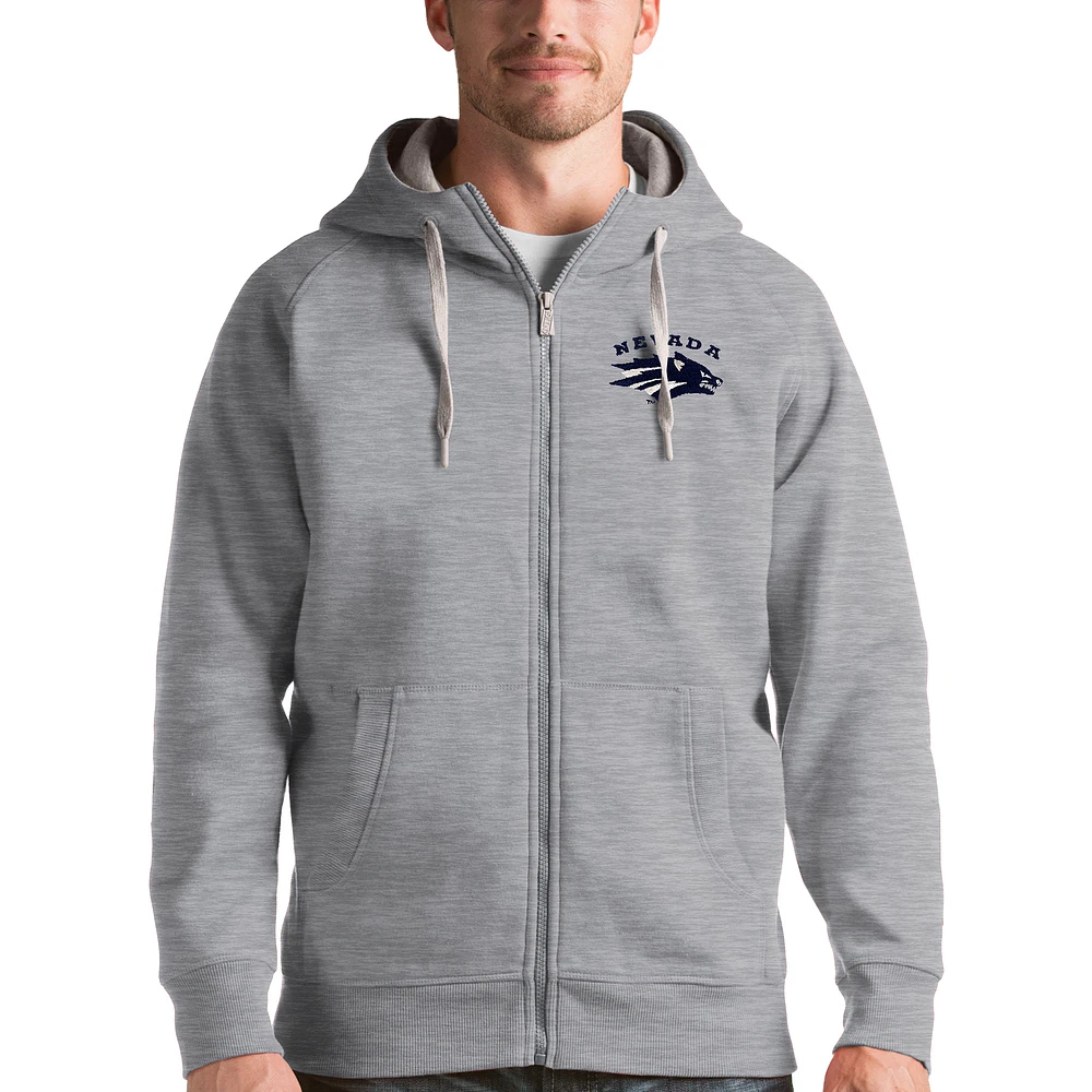 Men's Antigua Nevada Wolf Pack Victory Full-Zip Hoodie