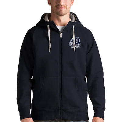 Men's Antigua Charcoal Old Dominion Monarchs Victory Full-Zip Hoodie