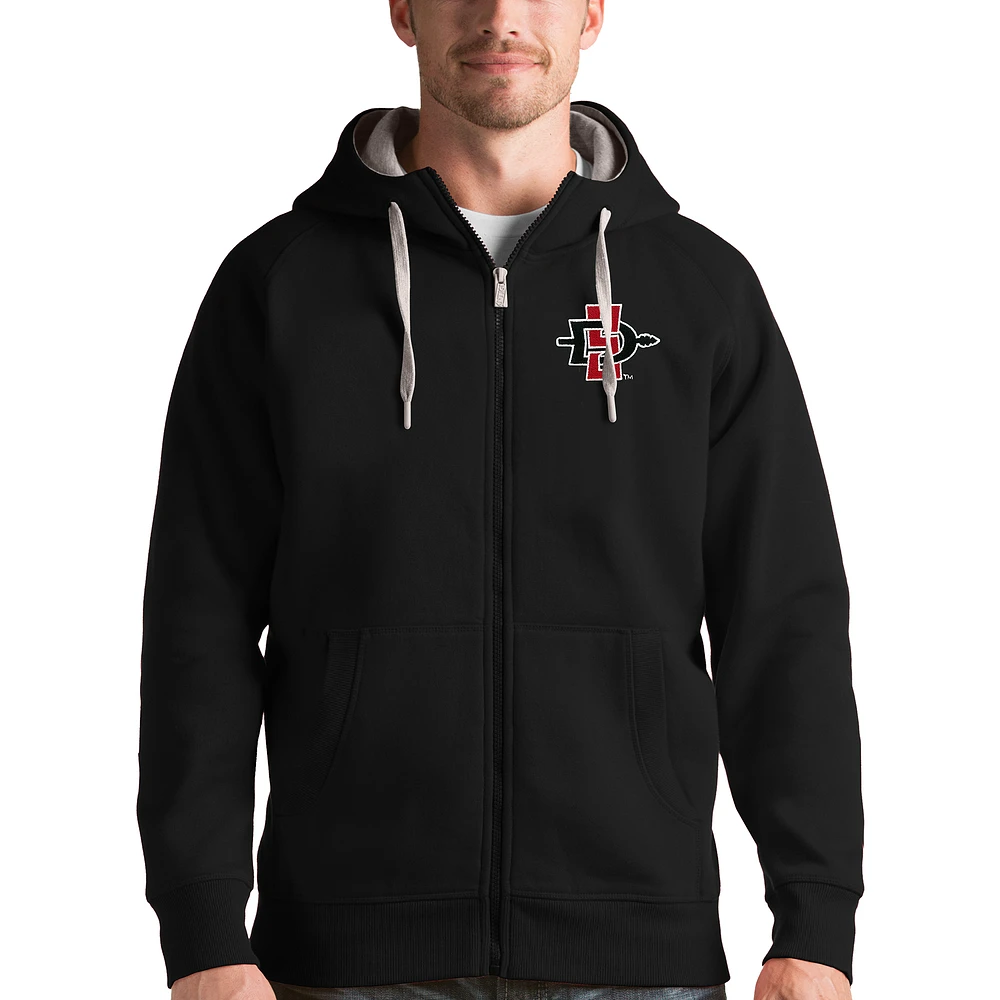 Men's Antigua San Diego State Aztecs Victory Full-Zip Hoodie