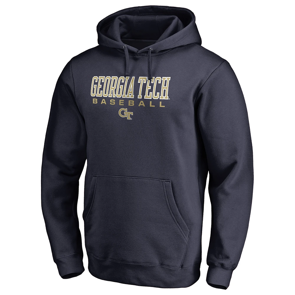 Men's Navy Georgia Tech Yellow Jackets Team Unity Baseball Pullover Hoodie