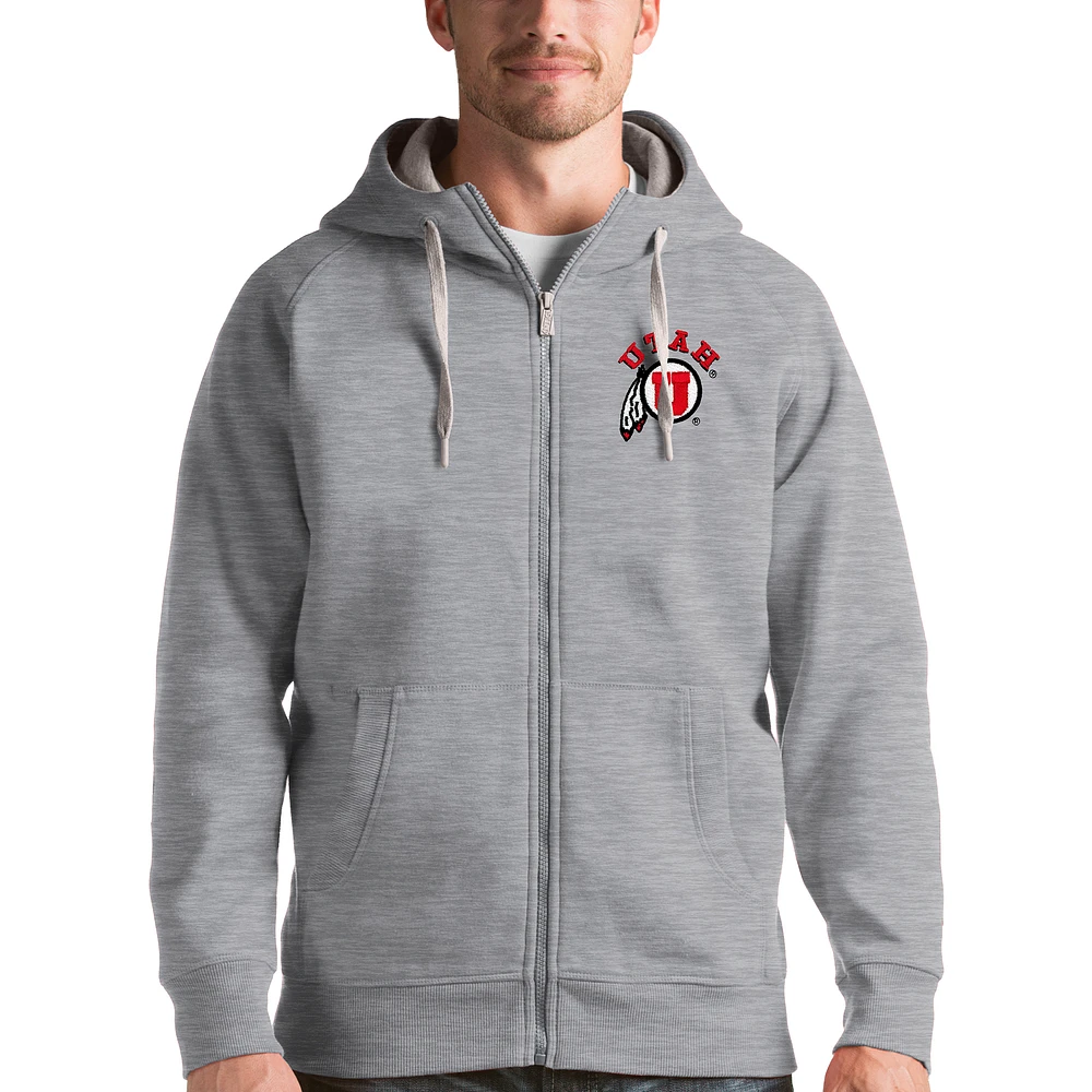 Men's Antigua Utah Utes Victory Full-Zip Hoodie