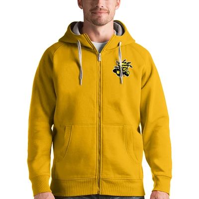 Men's Antigua Gold Wichita State Shockers Victory Full-Zip Hoodie