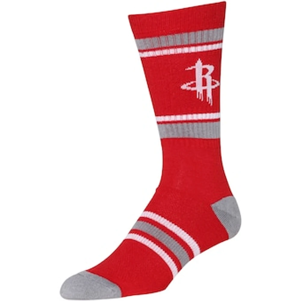Men's Red Houston Rockets Stripe Crew Socks