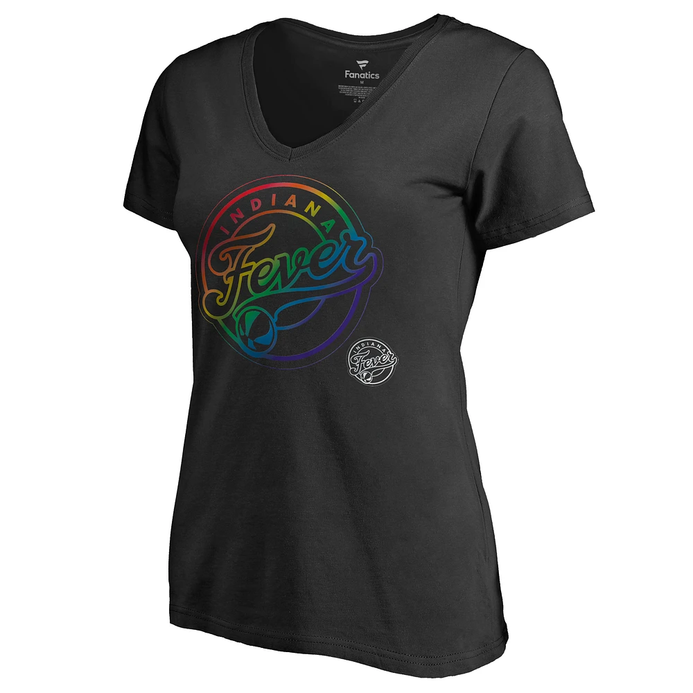 Women's Black Indiana Fever Team Pride V-Neck T-Shirt
