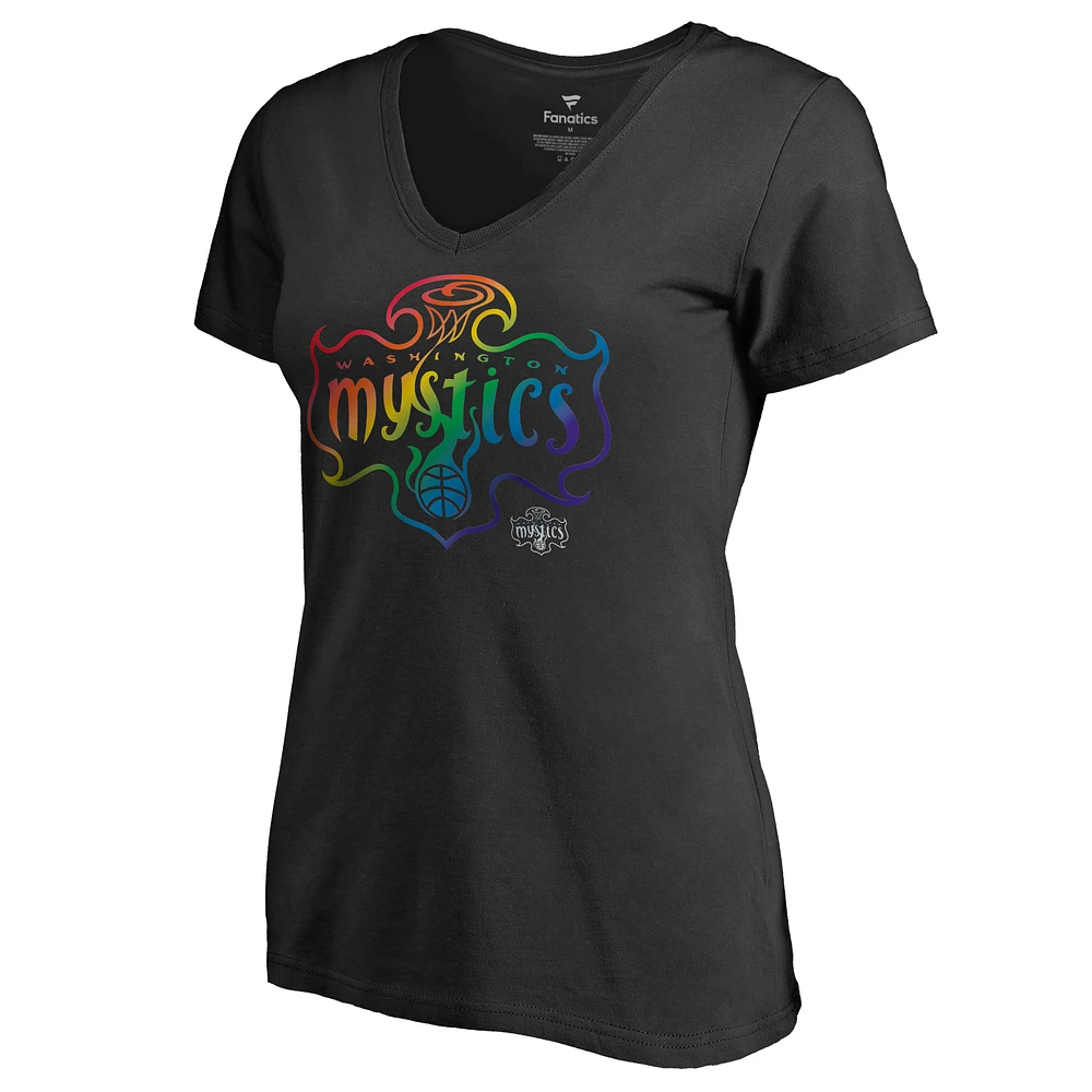 Women's Black Washington Mystics Team Pride V-Neck T-Shirt