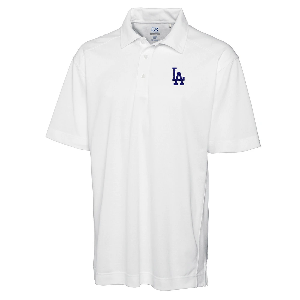 Men's Cutter & Buck White Los Angeles Dodgers Big & Tall DryTec Genre Polo