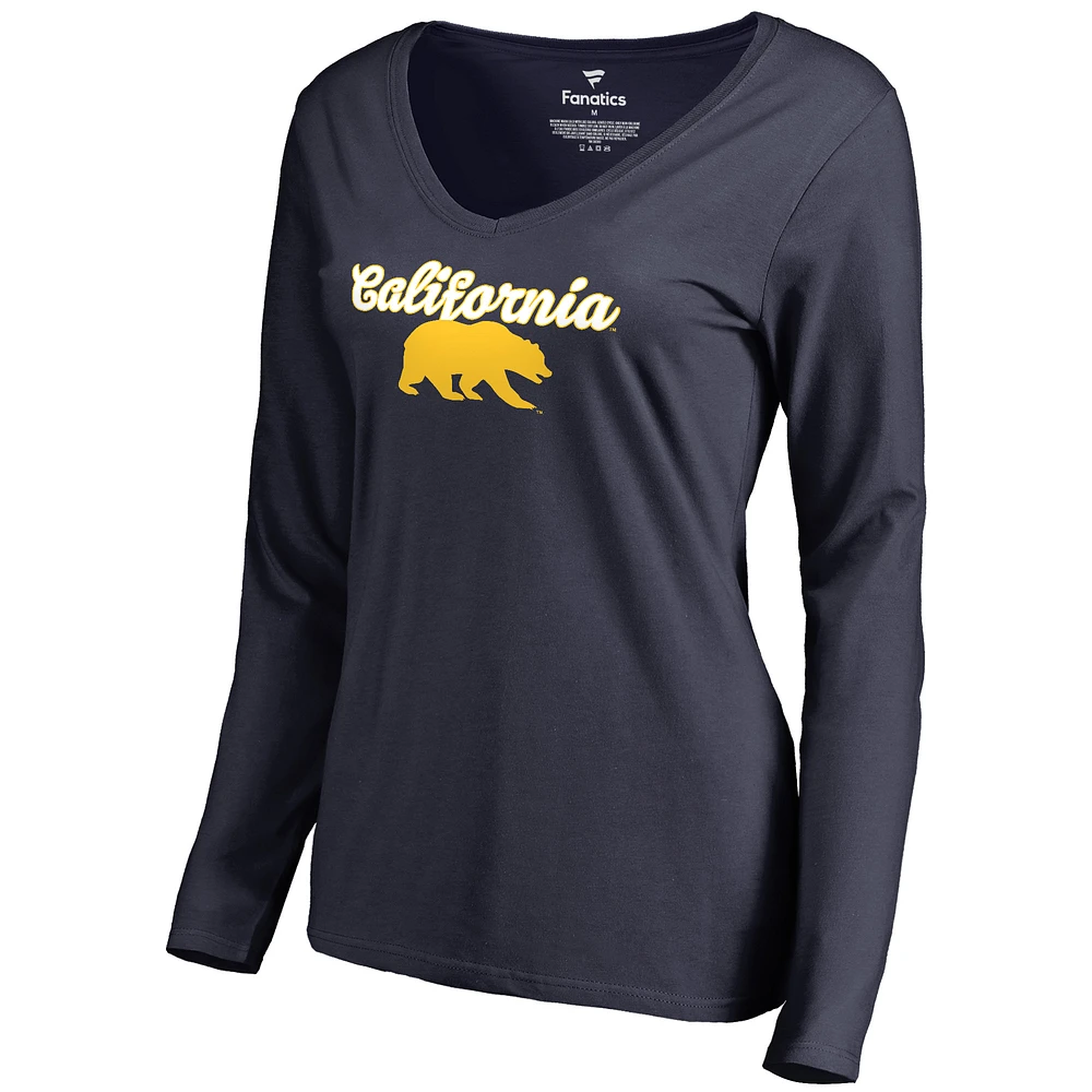 Women's Navy Cal Bears Freehand Long Sleeve T-Shirt