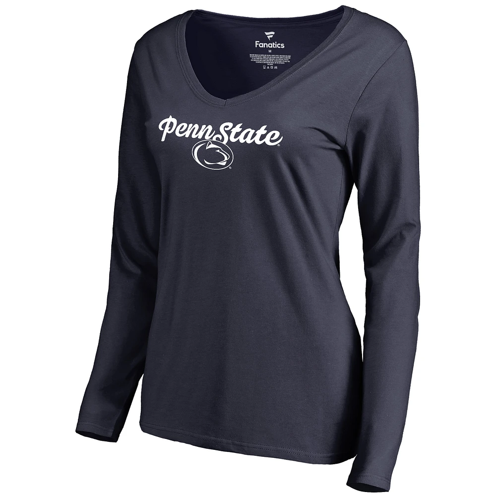 Women's Navy Penn State Nittany Lions Freehand Long Sleeve T-Shirt