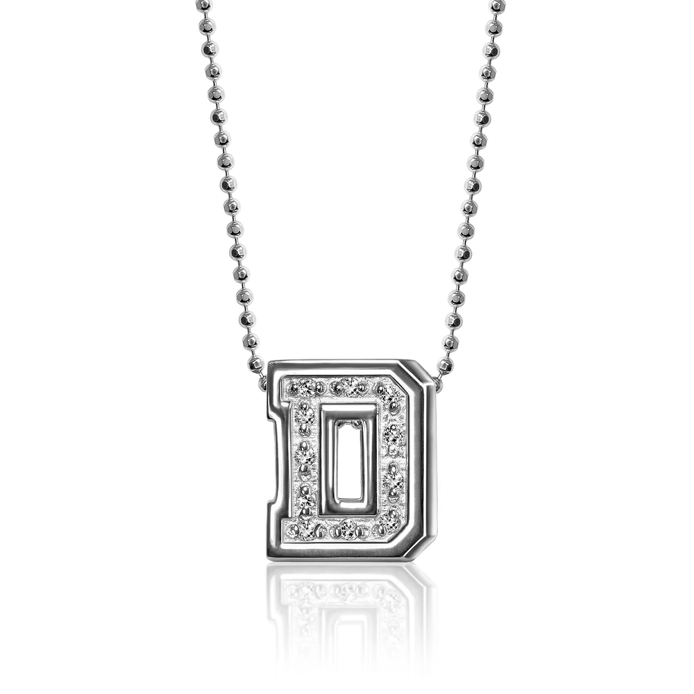Women's Alex Woo Dartmouth Big Green Little Collegiate 14K White Gold & Diamond Necklace