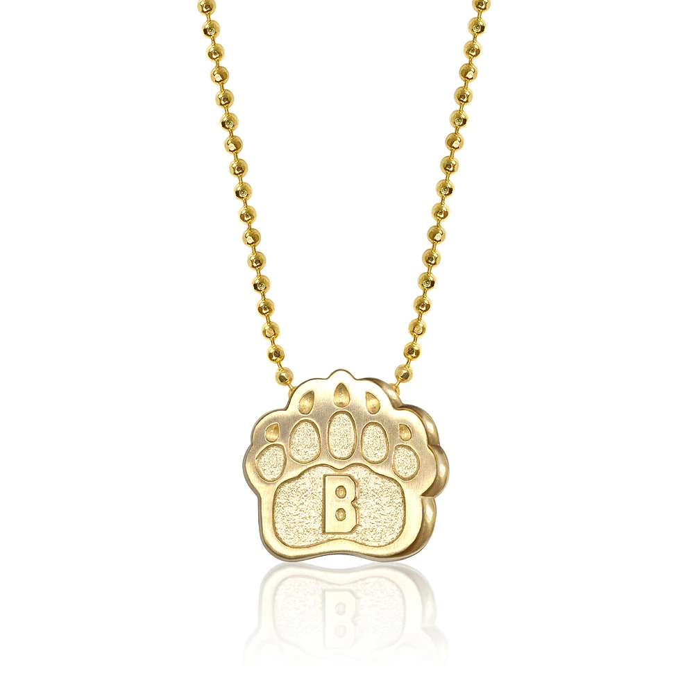 Women's Alex Woo Brown Bears 14K Little Collegiate Yellow Gold Necklace