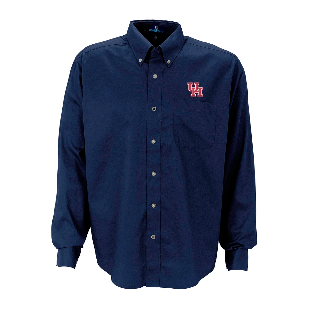 Men's Navy Houston Cougars Wicked Woven Button-Down Shirt