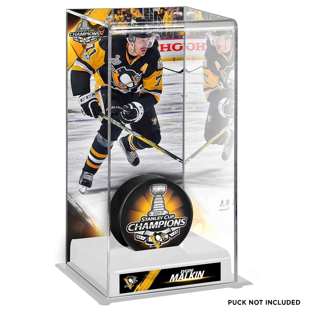 Evgeni Malkin Pittsburgh Penguins 2017 Stanley Cup Champions Logo Deluxe Tall Hockey Puck Case