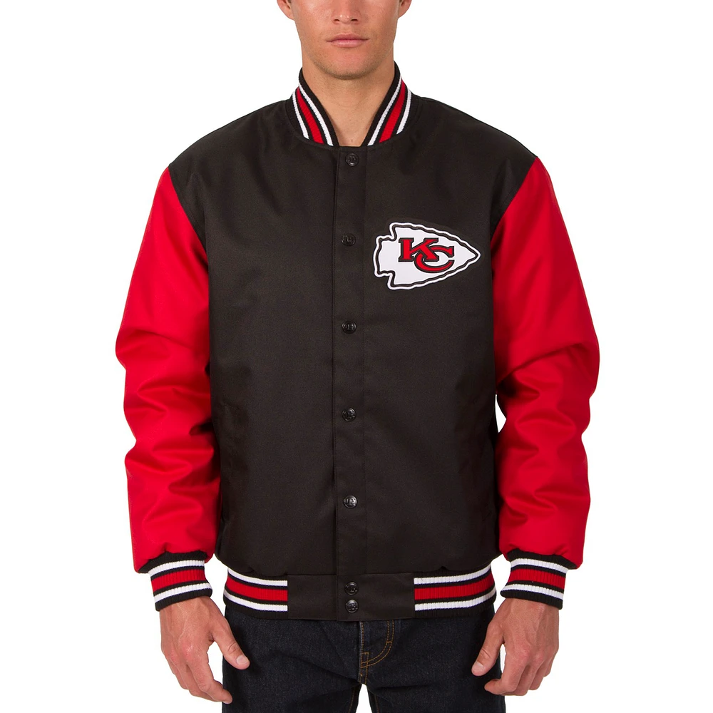 Men's JH Design Black Kansas City Chiefs Poly Twill Jacket