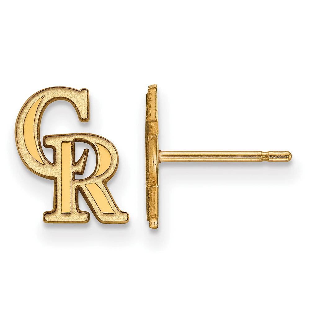 Women's Colorado Rockies Gold-Plated Small Post Earrings