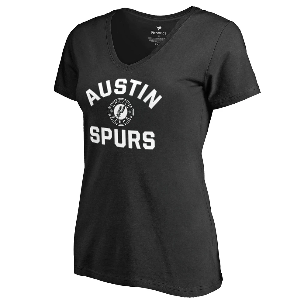 Women's Black Austin Spurs Overtime V-Neck T-Shirt