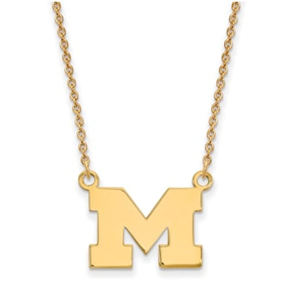 Women's Michigan Wolverines Gold Plated Pendant Necklace