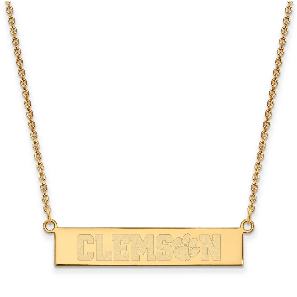 Women's Clemson Tigers Gold Plated Small Bar Necklace