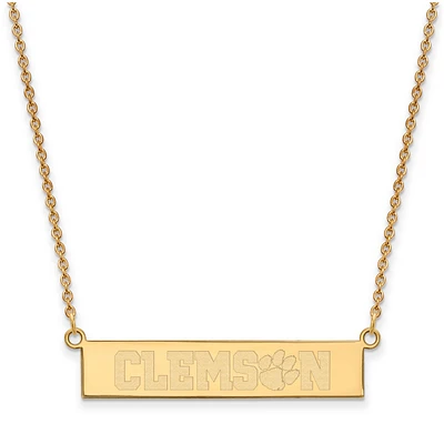 Women's Clemson Tigers Gold Plated Small Bar Necklace