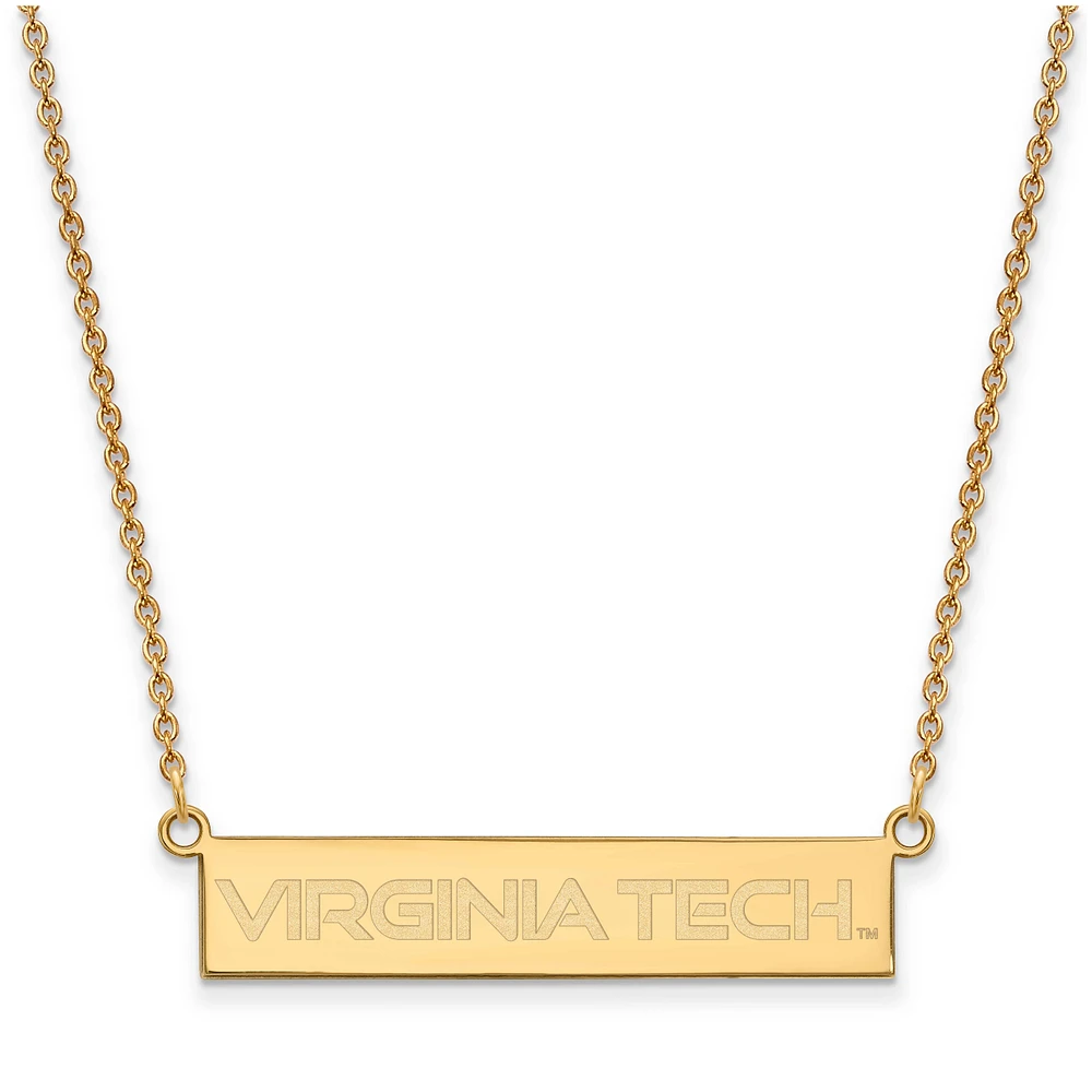 Women's Virginia Tech Hokies Gold Plated Small Bar Necklace