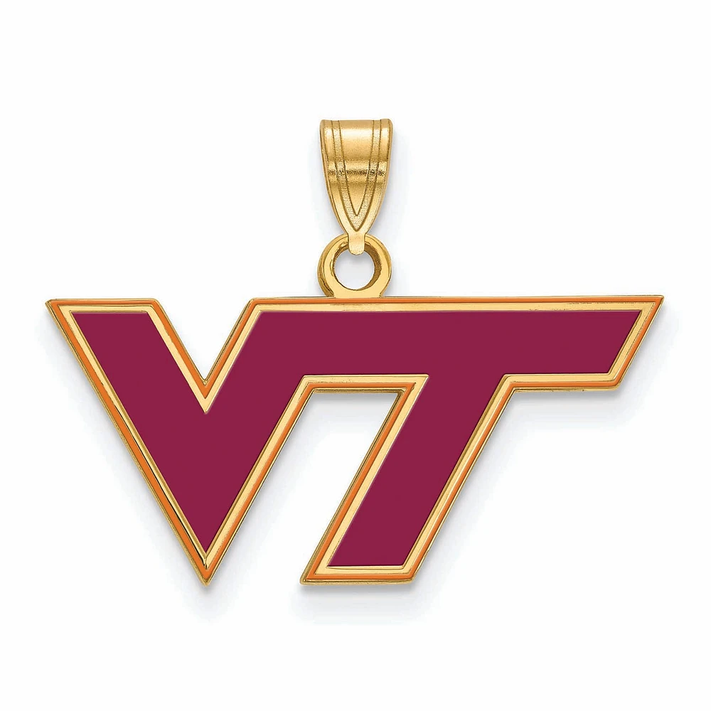Women's Virginia Tech Hokies Gold Plated Small Enamel Pendant