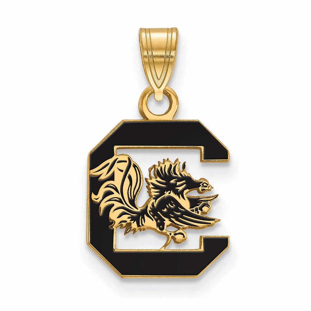 Women's South Carolina Gamecocks Gold Plated Small Enamel Pendant