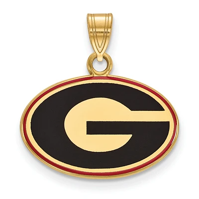 Women's Georgia Bulldogs Gold Plated Small Enamel Pendant