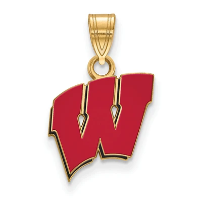 Women's Wisconsin Badgers Gold Plated Small Enamel Pendant