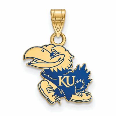 Women's Kansas Jayhawks Gold Plated Small Enamel Pendant
