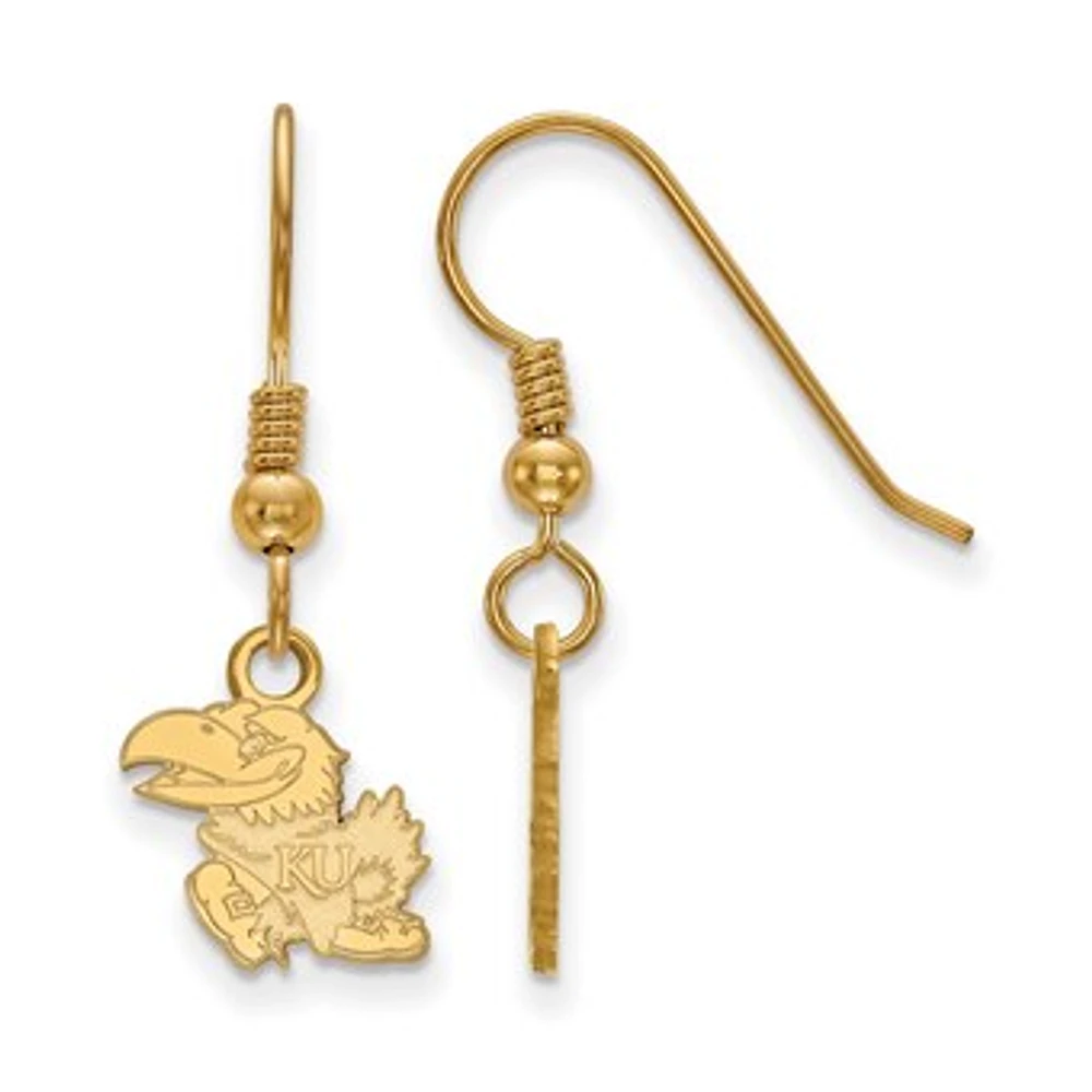 Women's Kansas Jayhawks Gold Plated XS Dangle Earrings