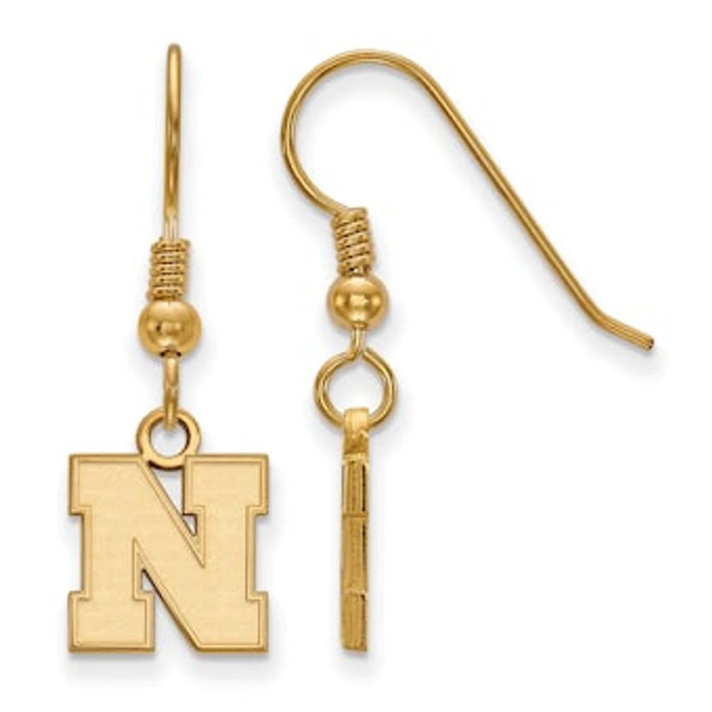 Women's Nebraska Huskers Gold Plated XS Dangle Earrings