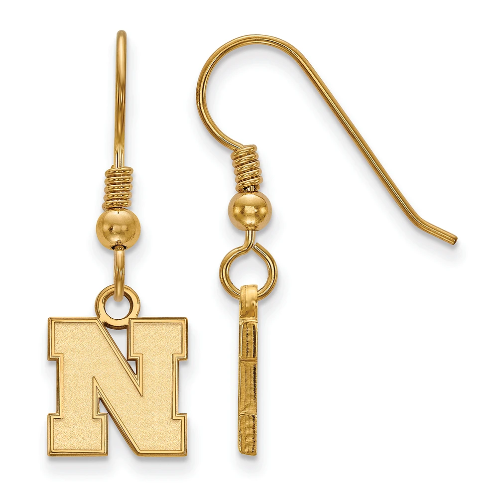 Women's Nebraska Huskers Gold Plated XS Dangle Earrings
