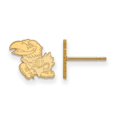 Women's Kansas Jayhawks Gold Plated XS Post Earrings