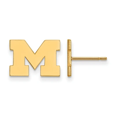 Women's Michigan Wolverines Gold Plated XS Post Earrings